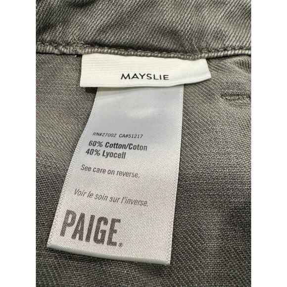 PAIGE Mayslie Twill Denim Mini Skirt 24 Vintage Ivy A-Line Belt Loops Pocket - Picture 8 of 10